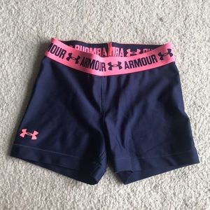 Under Armour blue spandex shorts